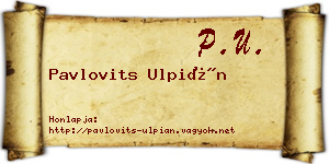 Pavlovits Ulpián névjegykártya